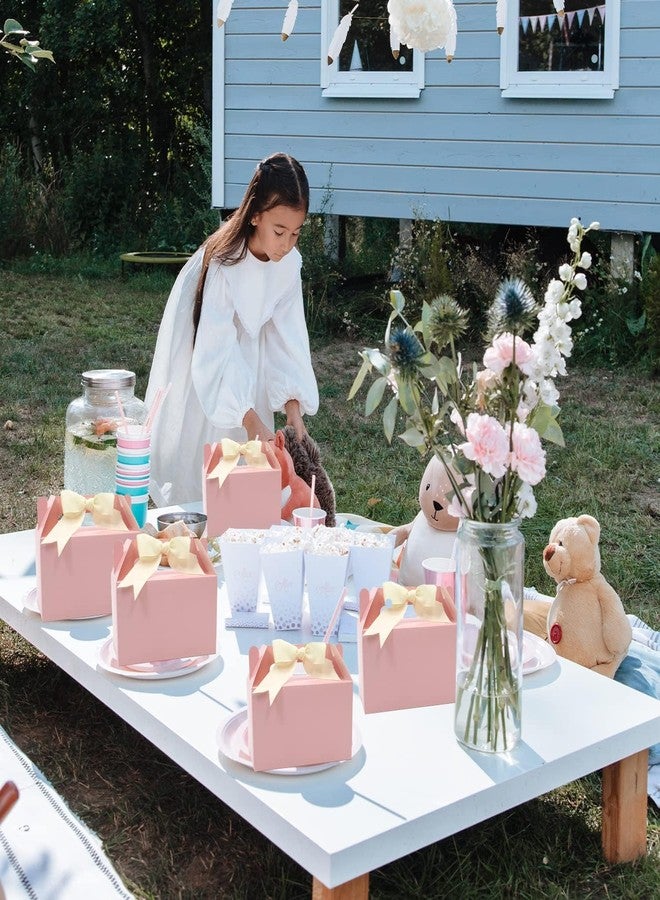 Oletx 50Pcs Pink Gable Boxes, 5.9'' Small Party Favor Treat Box, Goodie Box, Candy Box for Valentine's Day, Birthday, Baby Shower and Any Fun Occasion - Image 2